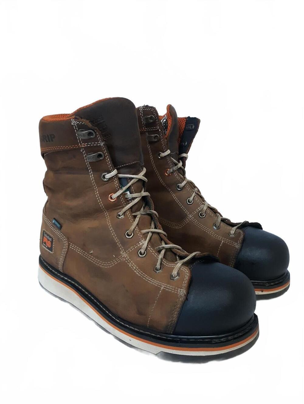 Timberland PRO A12EZ Men's Gridworks 8" Alloy Toe Work Boots Size 11 W Brown